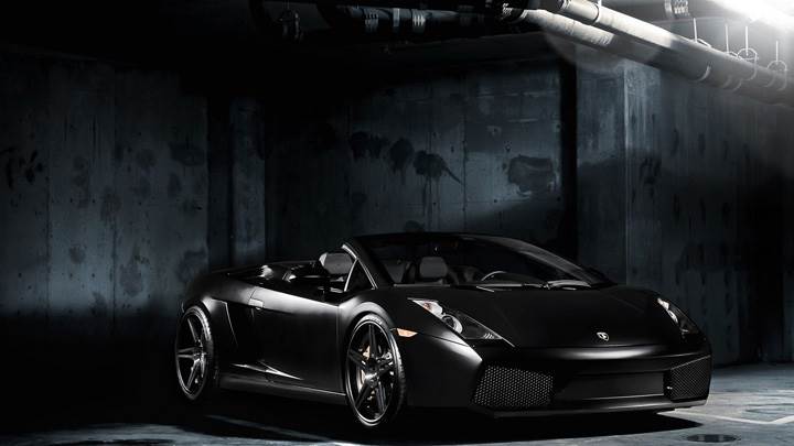 Lamborghini Gallardo ADV.1 Wheels In Black Side Front Pose